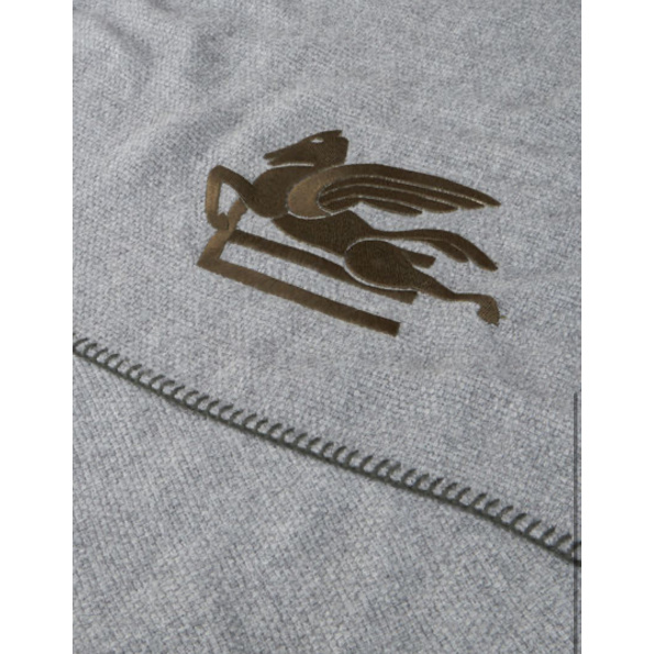 wool etro throw blanket grey